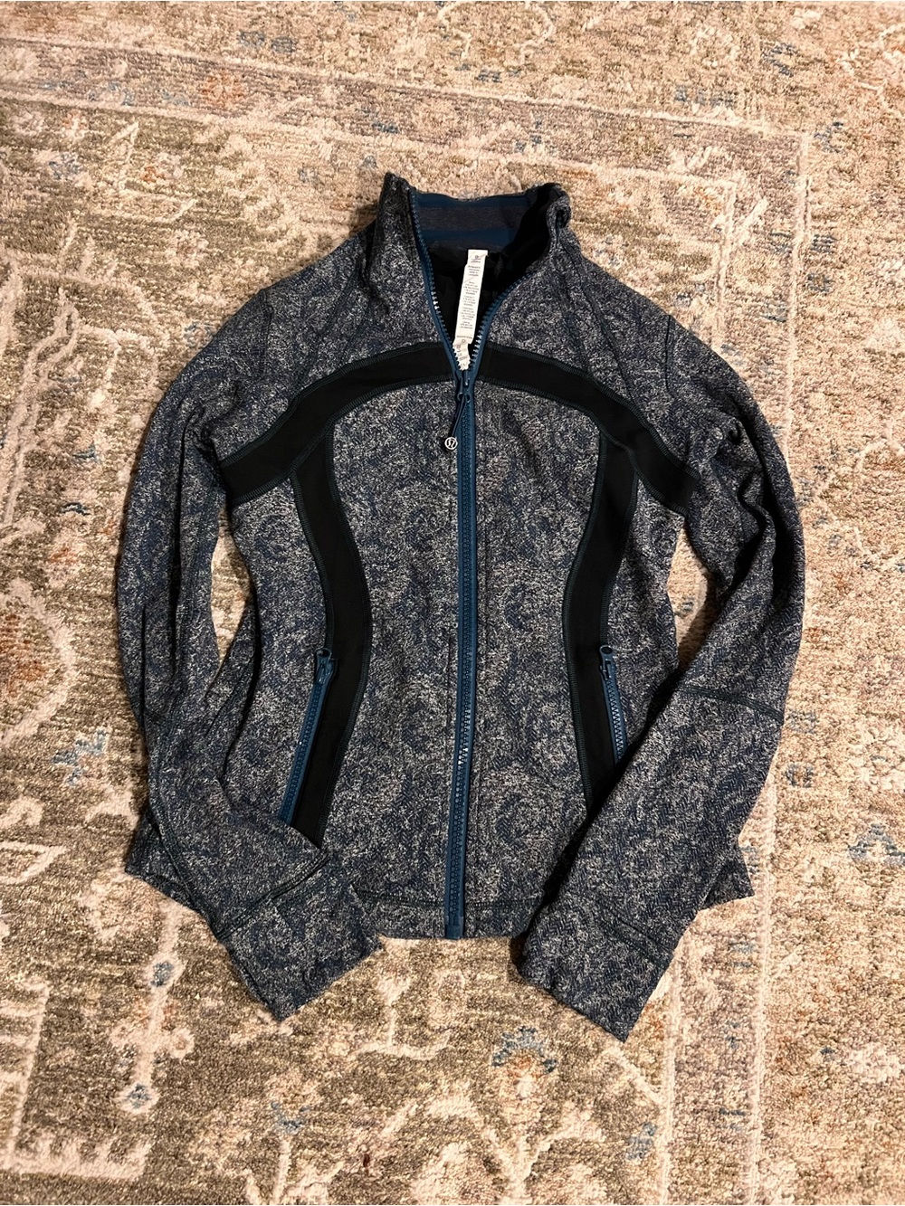lululemon athletica Heathered Green Jacket with Black Panels